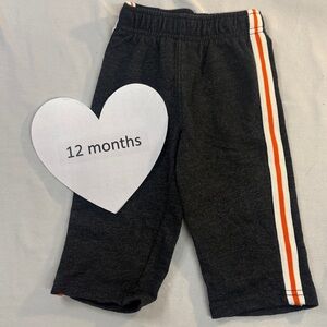 Jumping Beans Black Joggers with Orange Stripe